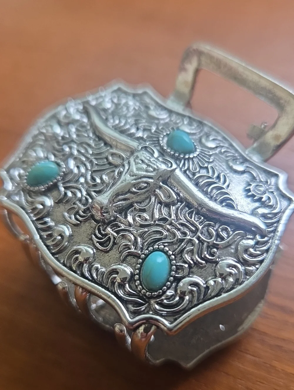 Silver Colored SouthWestern Longhorn Hair Claw Clip